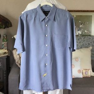 🍃Croft & Barrow Blue Soft Rayon Blend Short Sleeve Shirt Sz.M
